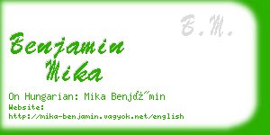 benjamin mika business card